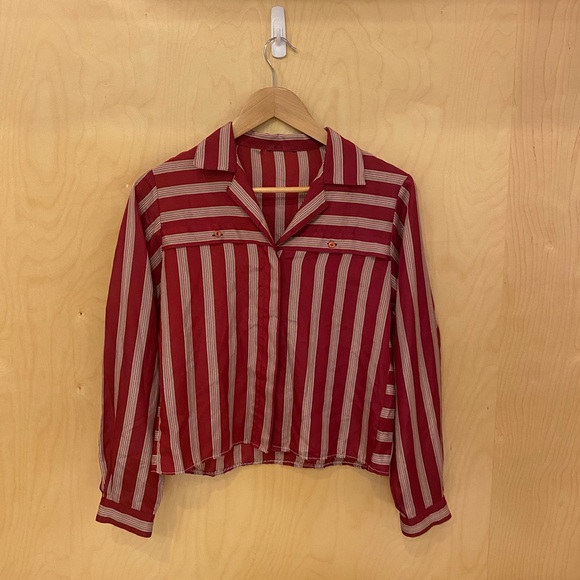 Silky striped vintage blouse - Picture 2 of 4